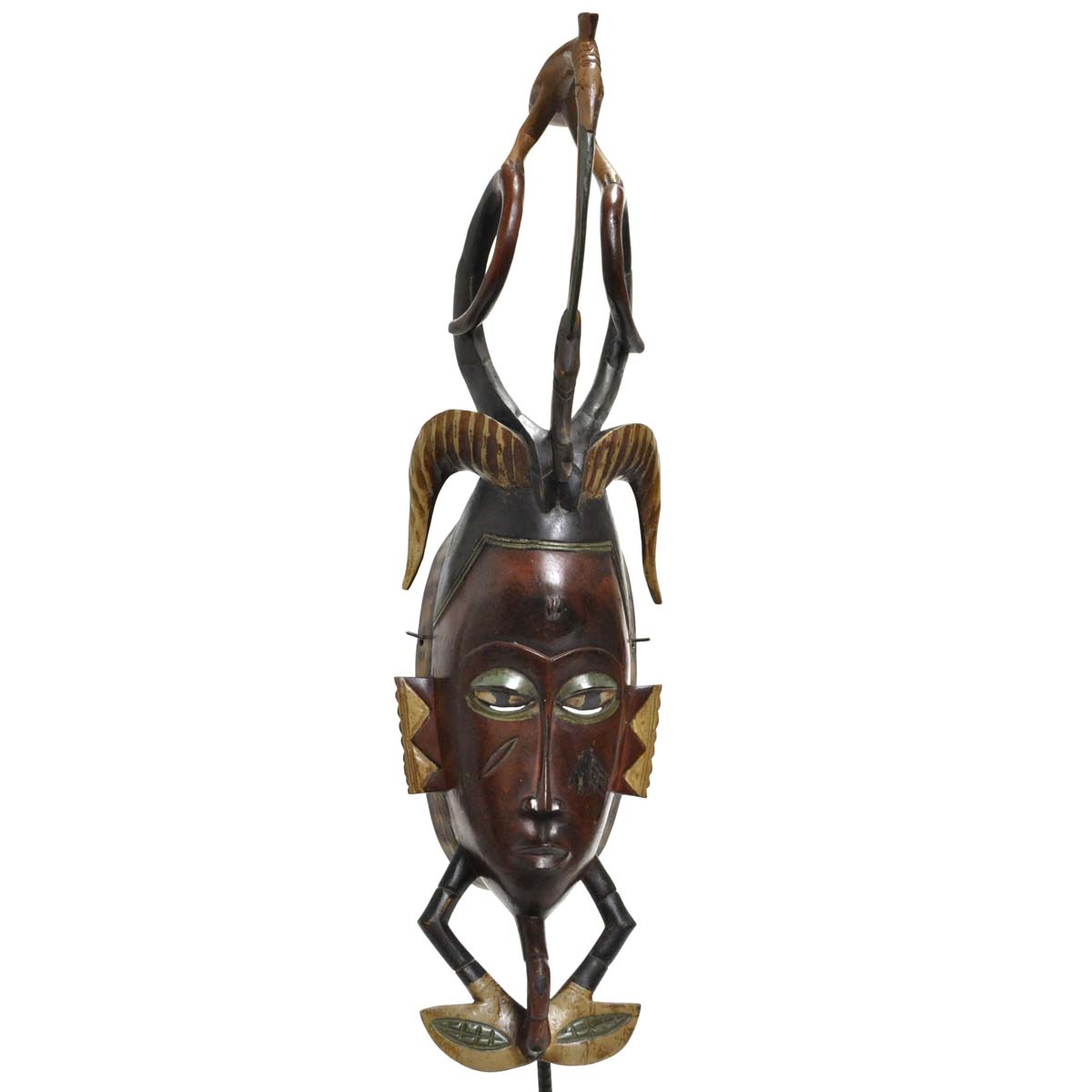 グロ族マスク（高さ：67cm）【アフリカンアート 仮面】 (b311-09) アフリカ雑貨店 アフロモード