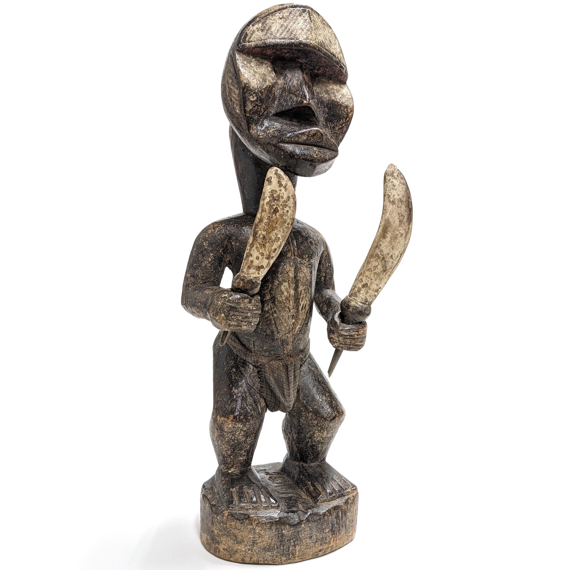 ウェ族戦士像 36cm アフリカ 人形 プリミティブアート 彫像 (c162-22 ...