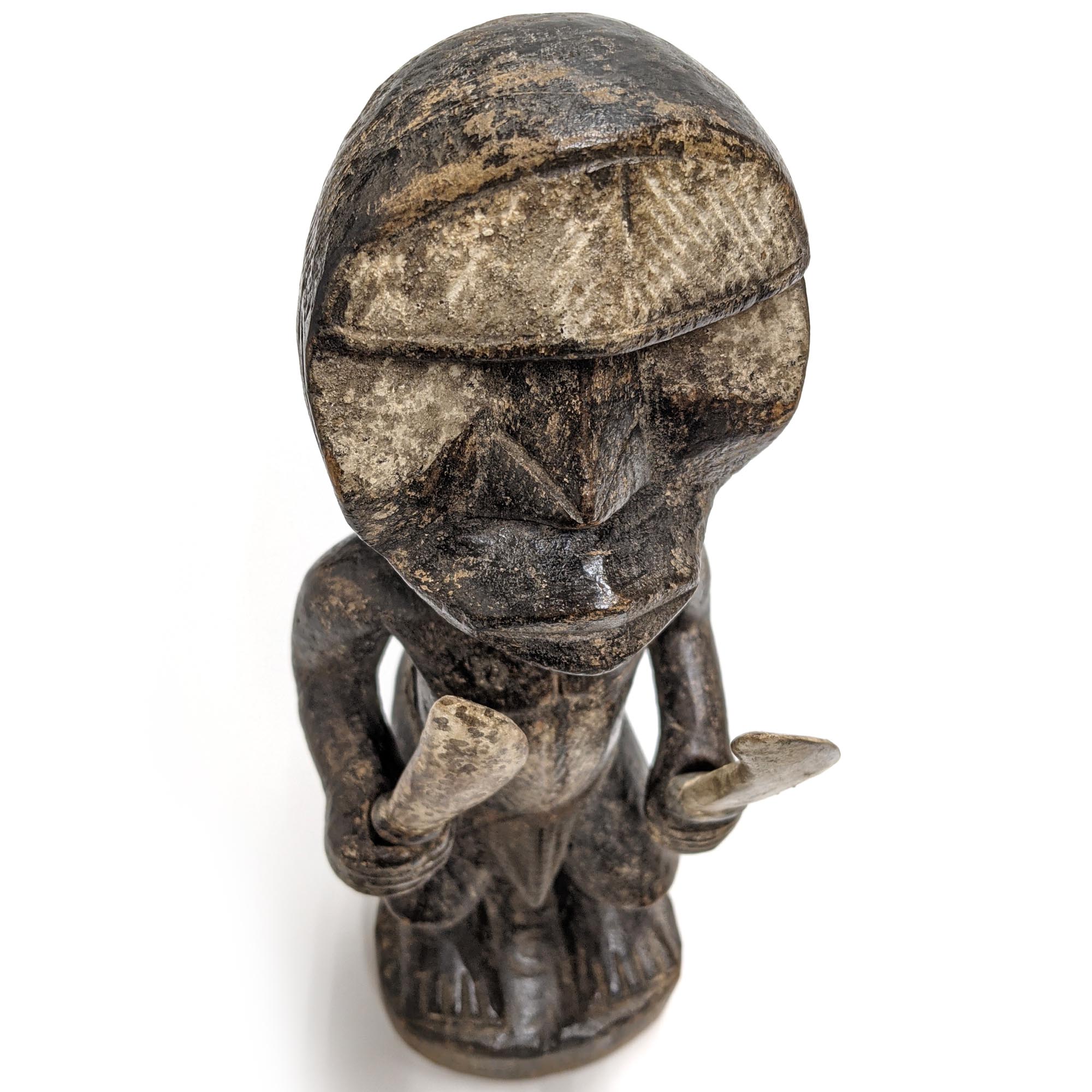 ウェ族戦士像 36cm アフリカ 人形 プリミティブアート 彫像 (c162-22