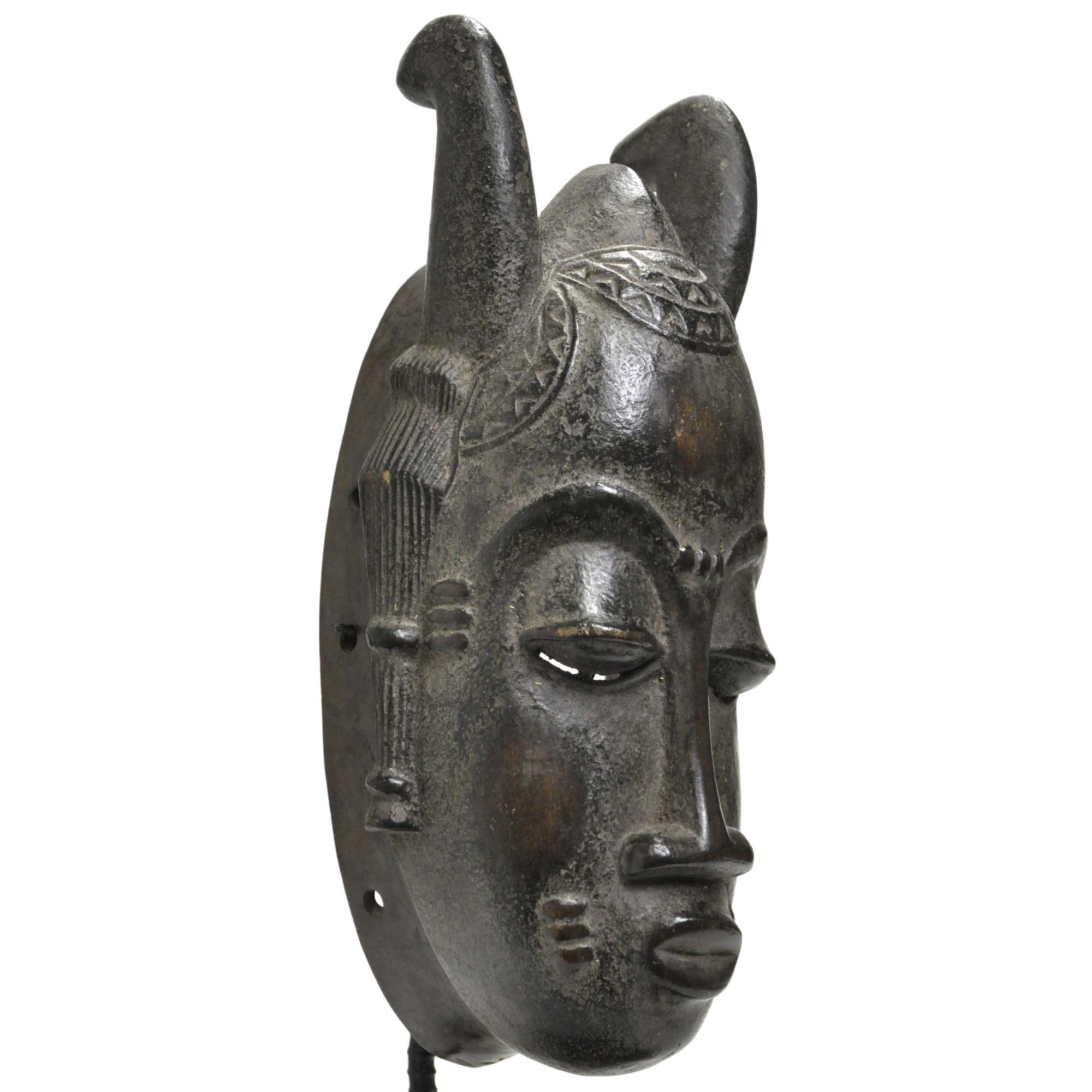 バウレ族マスク【アフリカンアート 仮面】 (f071-15) アフリカ雑貨店 アフロモード