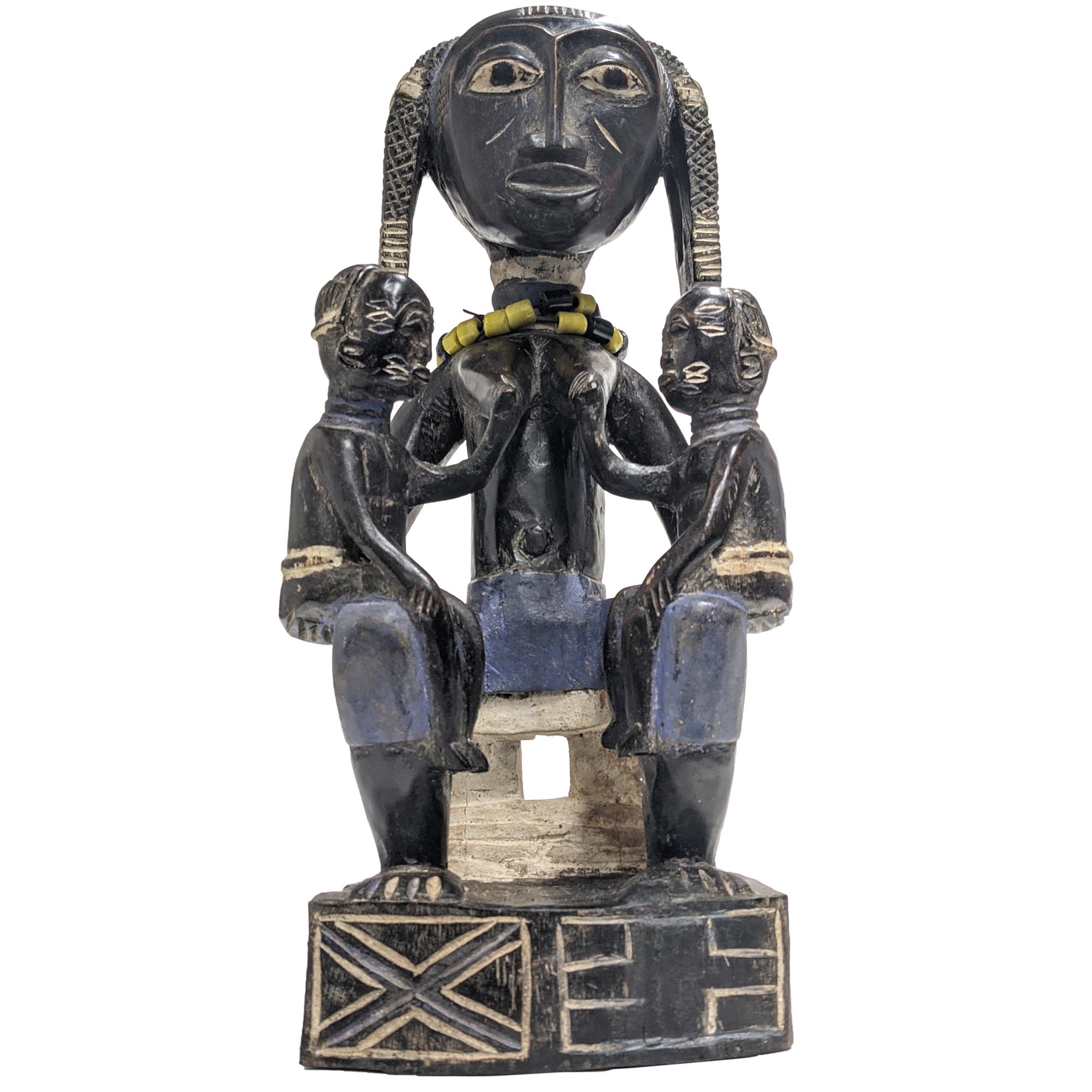 アチェ族母子彫像 高さ49cm アフリカンアート 木彫刻 (f340-17 