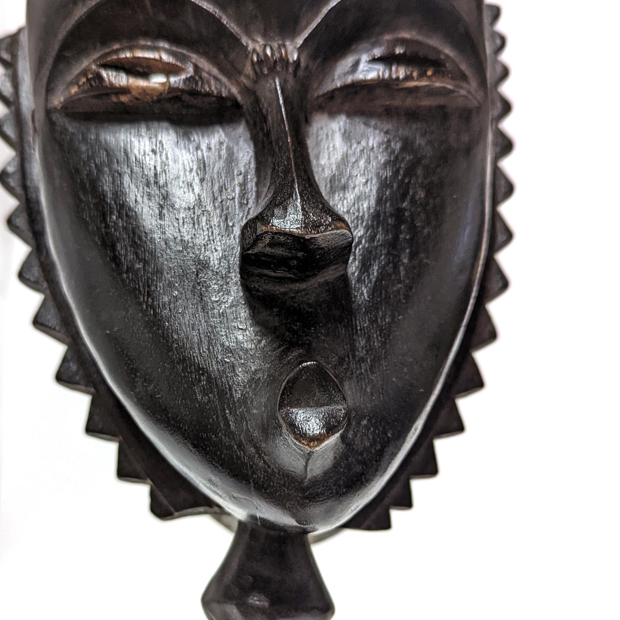 バウレ族マスク 42cm アフリカン プリミティブアート 仮面 （n151-04） アフリカ雑貨店 アフロモード