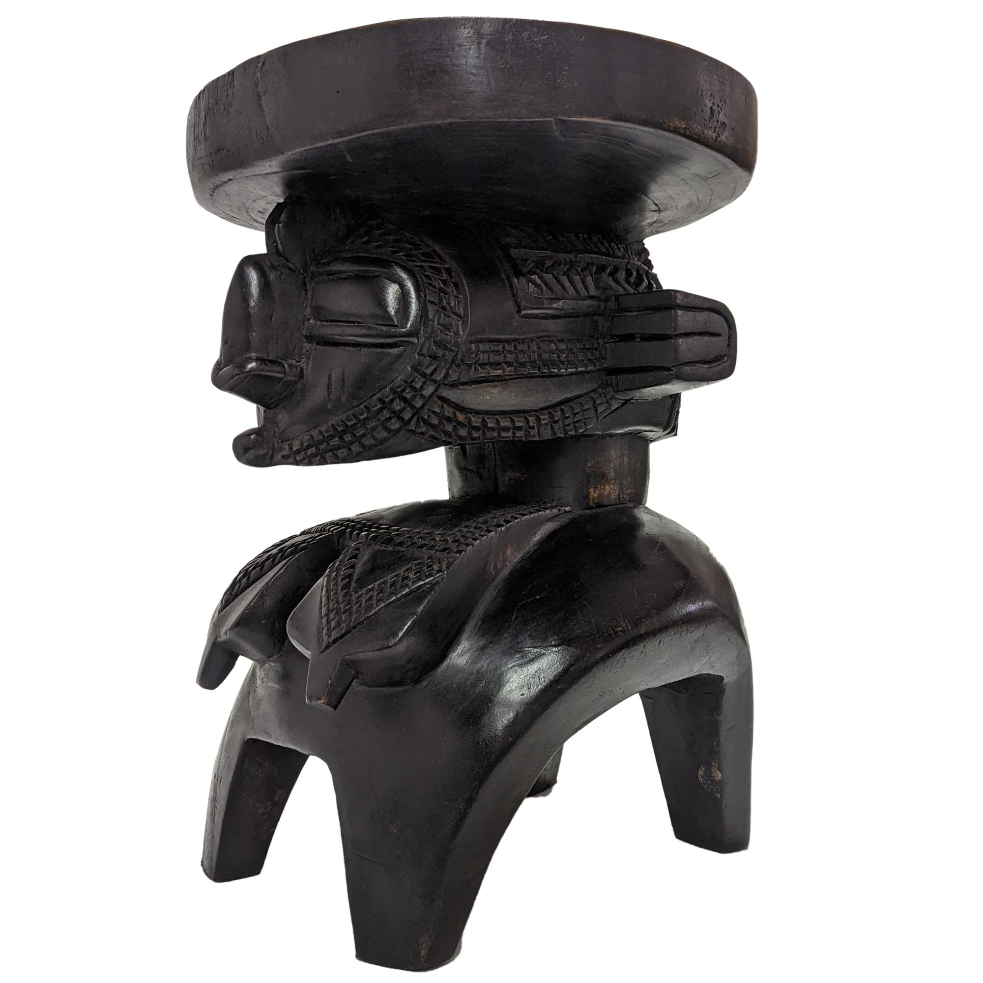 バガ族ニンバ像腰掛 座面33cm アフリカの家具 スツール 椅子 （n152-20） アフリカ雑貨店 アフロモード