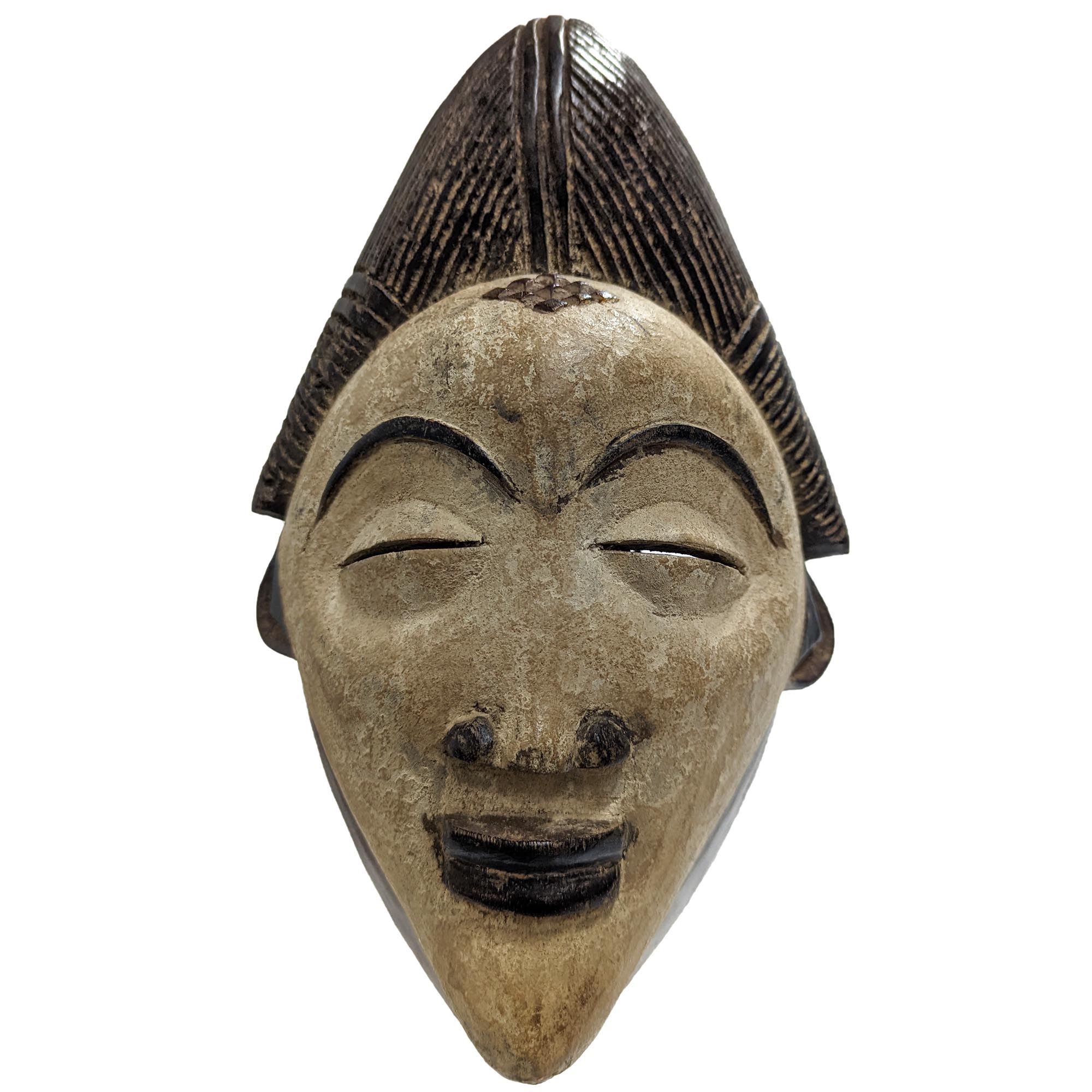 アフリカンマスク アフリカ木彫りお面 仮面 アンティーク - 置物