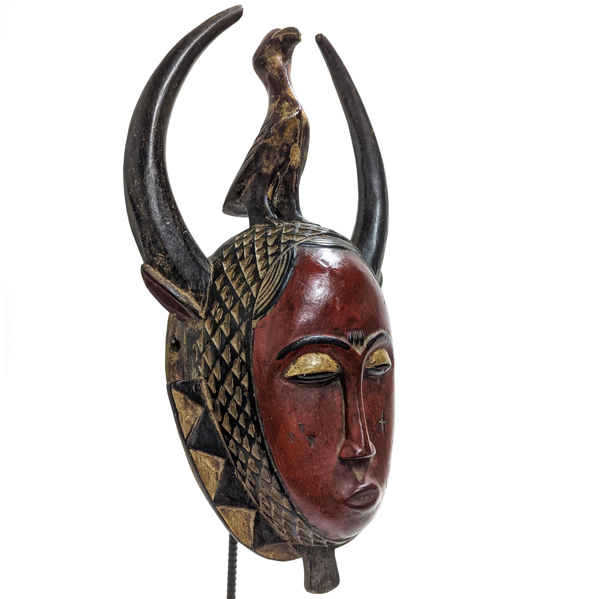アフリカ コートジボワール ヤウレ族 マスク 仮面 No.113 木彫り アフリカンアート 彫刻