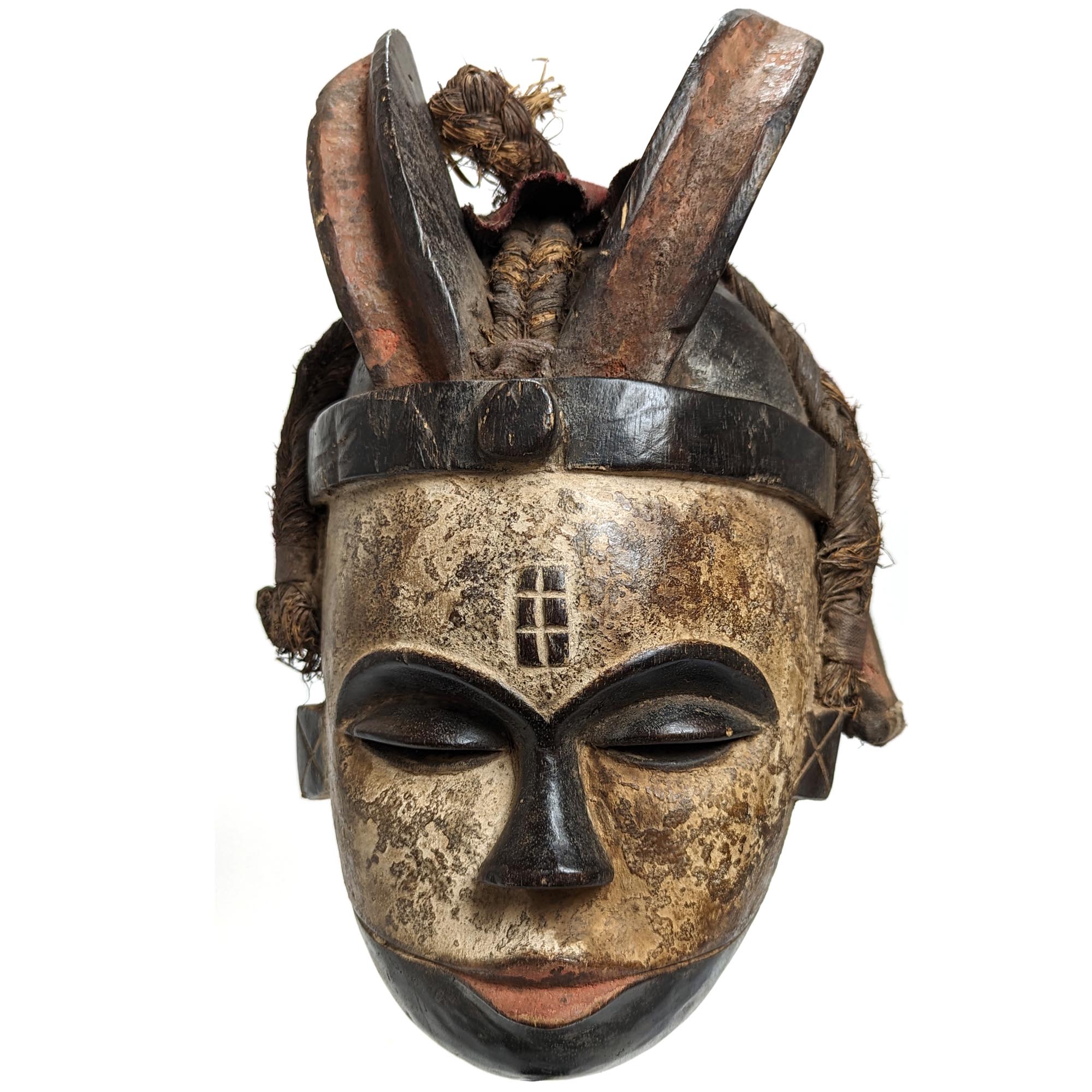 イボ族仮面 33cm アフリカン プリミティブアート マスク （p016-31 