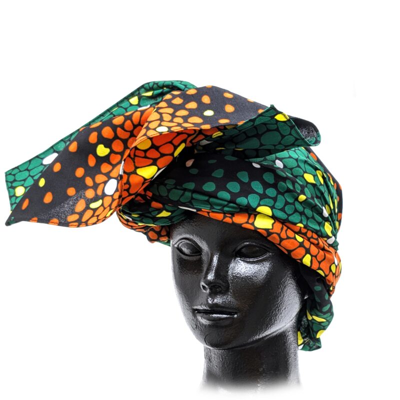フラー（頭巻布）アフリカンターバン・ヘアバンド《WAX強度・普通》 （r105-72） - 画像 (3)