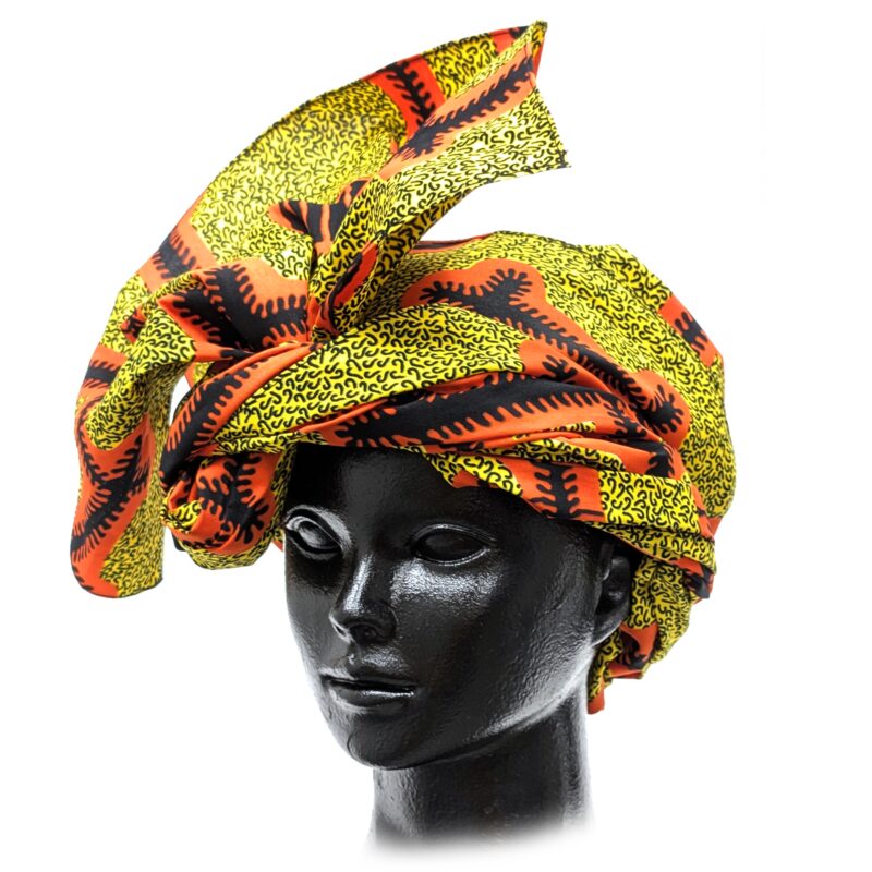 フラー（頭巻布）アフリカンターバン・ヘアバンド《WAX強度・普通》 （r105-73） - 画像 (3)