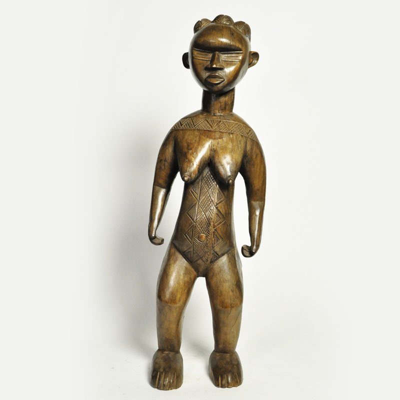 アフリカ ケニア 木彫人形 男女2体 ハンドメイド品 - 彫刻・オブジェ